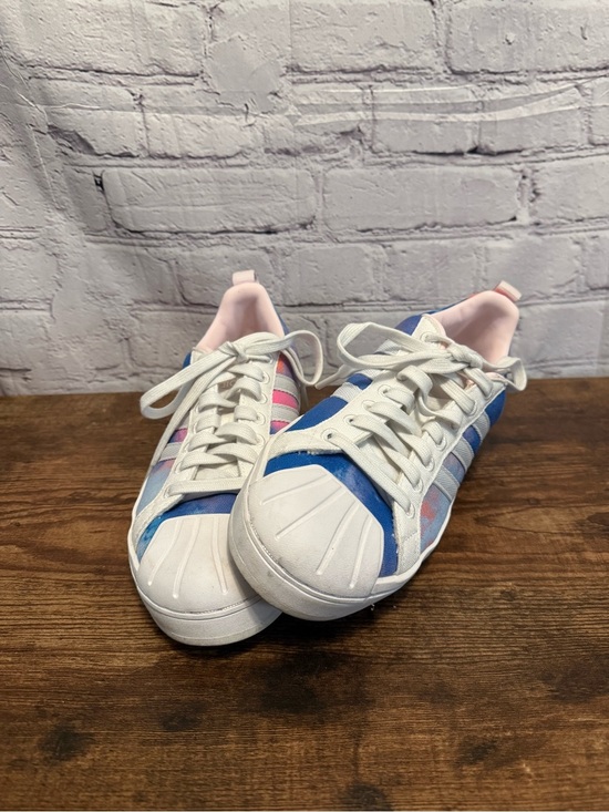 adidas Shoes - adidas Superstar Blue Pink White Sneakers Size7